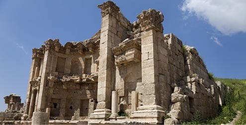 “Temple of the Nymphs in Jerash, Jordan."