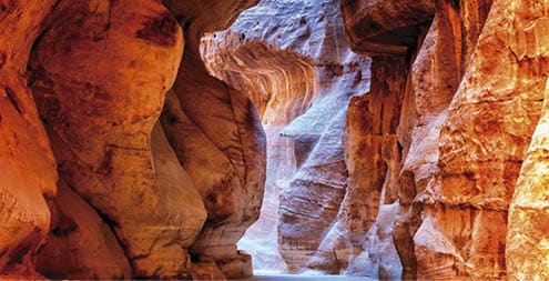 The Siq, stone gallery in Petra, Jordan