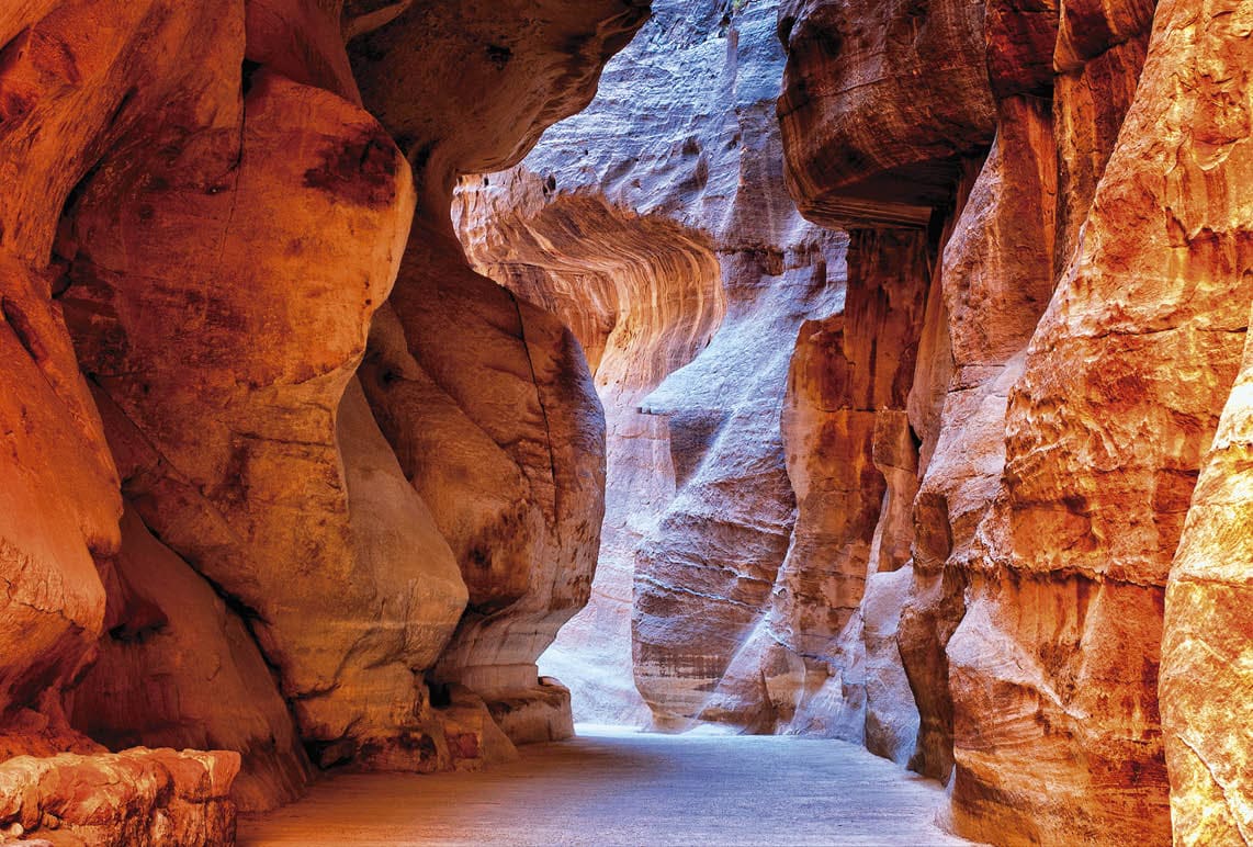 The Siq, stone gallery in Petra, Jordan