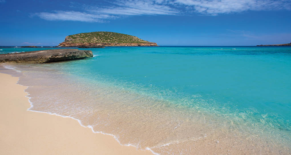 Ibiza Cala Conta Comte beach in San Jose at Balearic Islands Spain