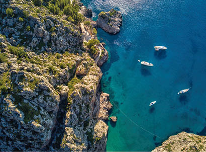 Aerial view of Sa Calobra beach in Mallorca - Spain