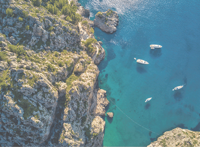 Aerial view of Sa Calobra beach in Mallorca - Spain