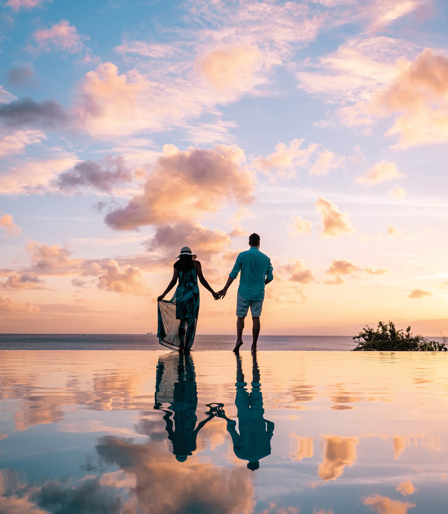 Saint Lucia caribbean, couple on vacation at the tropical Island of St Lucia , men and woman on advenure trip holiday