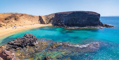 Beautiful view of Parrot Beach ( Papagayo Beach) - Lanzarote, Canary Islands - Spain