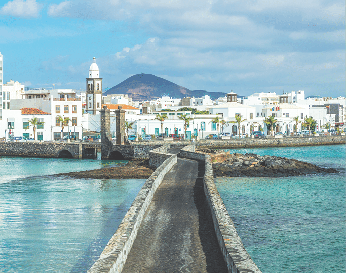 sea view at Castle of San Gabriel and Arrrecife, Lanzarote, Canary Islands, Spain