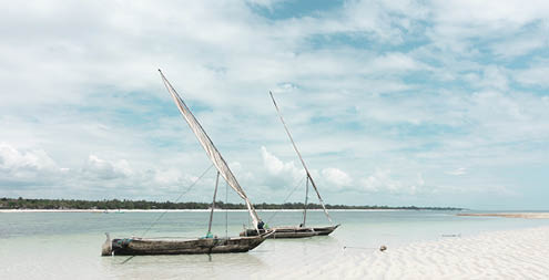 Fishing boat at the beach. Kenya, Mombasa.