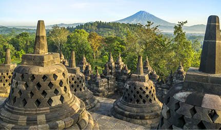 Morning at Borobudur, Java, Indonesia