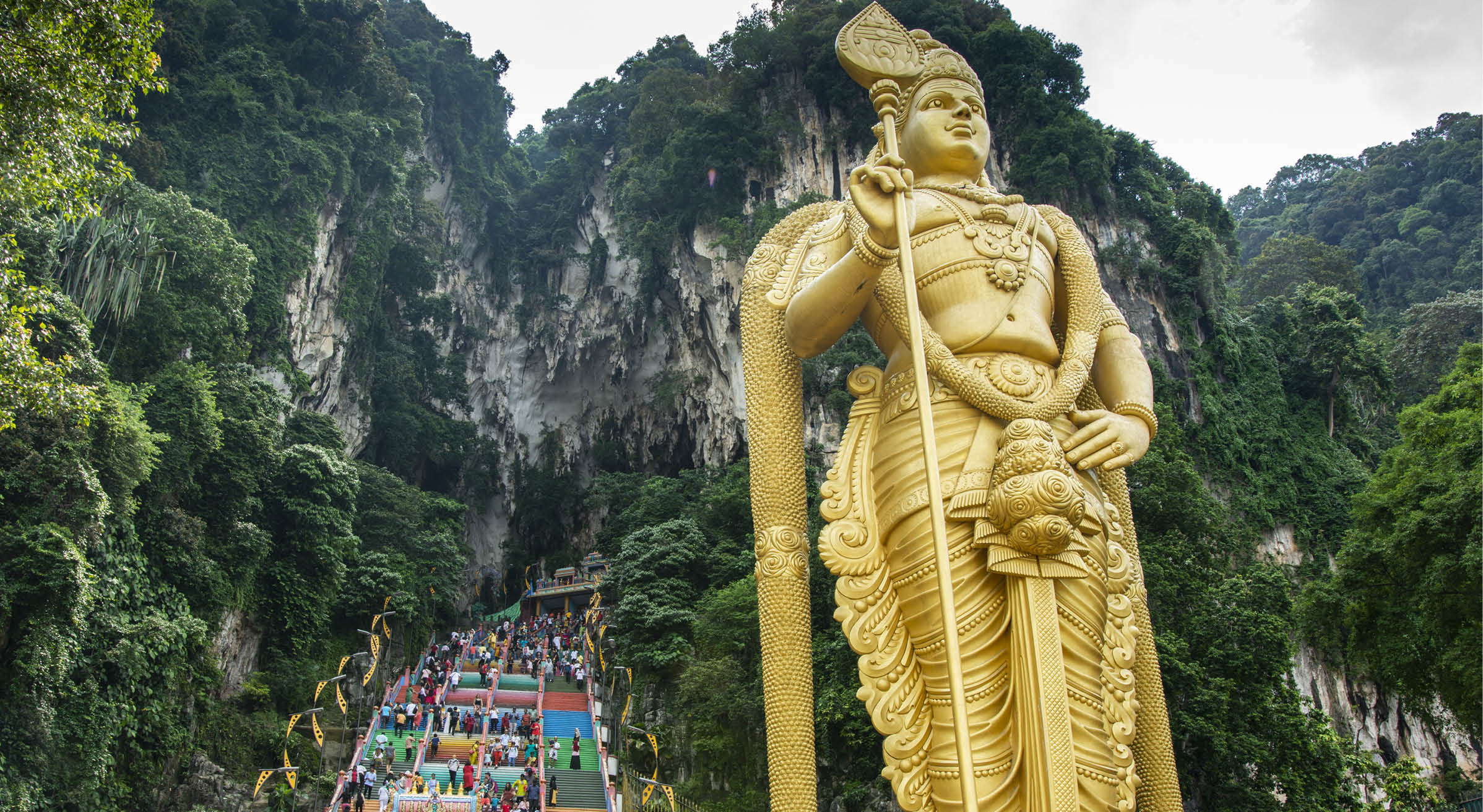 Kuala Lumpur attractions Batu Caves with the golden statue