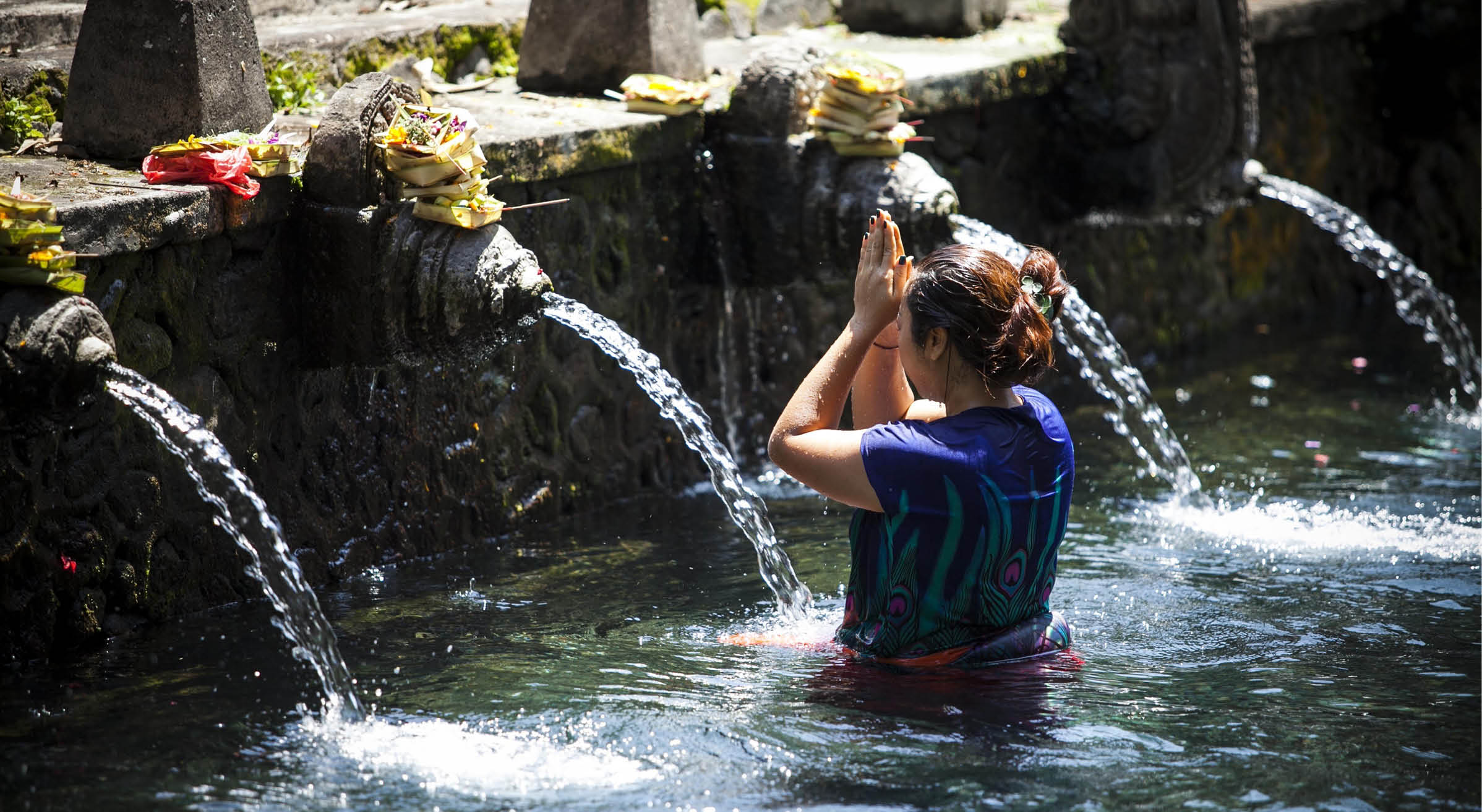 Tirta Empul Temple is a Hindu temple in the middle of Bali Island, Indonesia, famous for its holy water where Hindu Bali people go for purification.