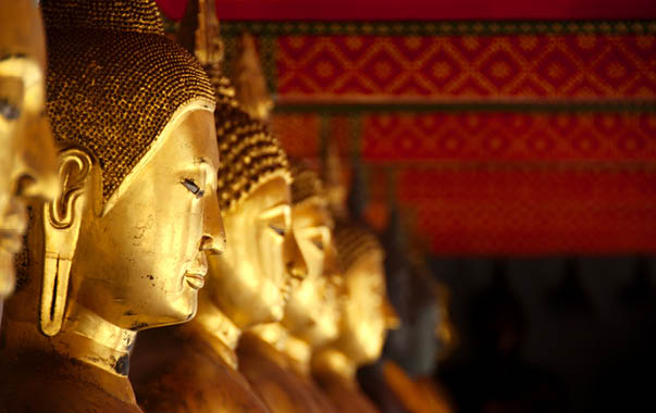 Buddhas at Wat Pho, Bangkok, Thailand.