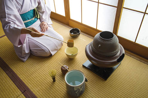 Traditional Japanese tea party in Japan