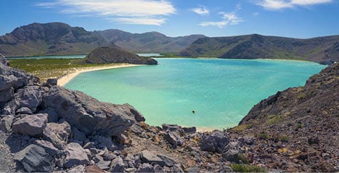 Balandra Bay (Bahia Balandra) just north of La Paz is one of the most beautiful coastal areas in Mexico  The bay is on the Sea of Cortez side of Baja California Sur 