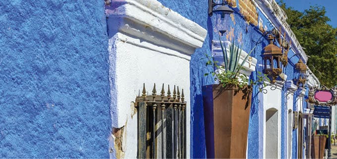 Colourful houses in San Jose del Cabo, Mexico 