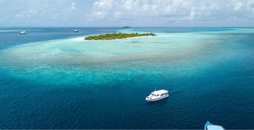 Aerial view of the Maldives, Baa Atoll 