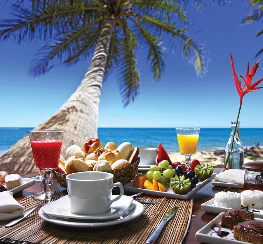 breakfast room on the beach
