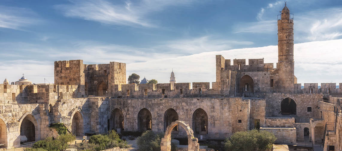 Ancient citadel and Tower of David in Jerusalem, Israel.