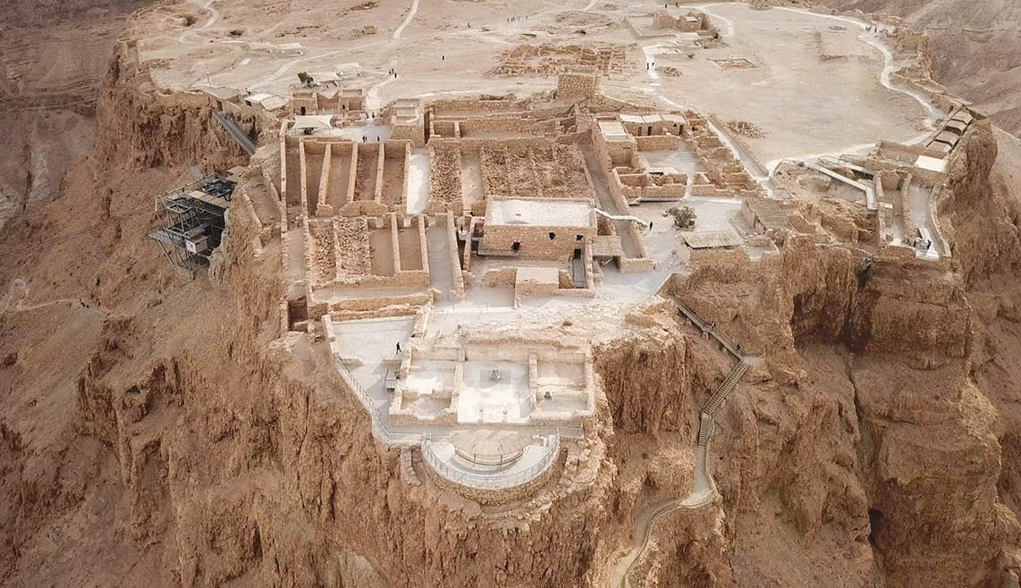 Masada - Aerial image of the ancient fortification in the Southern District of Israel