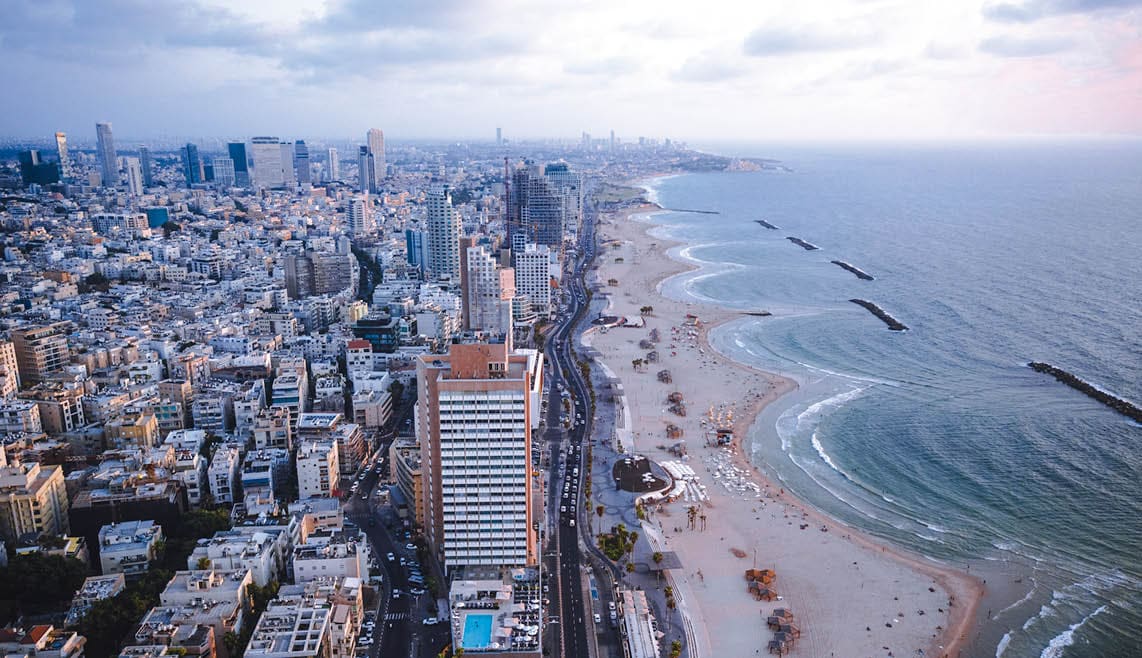 tel aviv front see buildings, hayarkon street, herbert samuel, dan