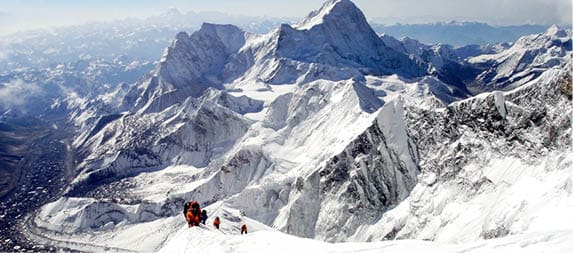 Mountaineers climbing Everest