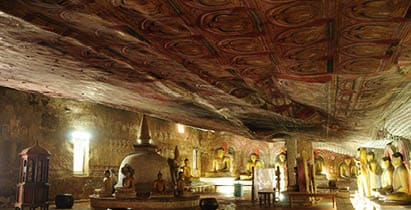 Wide angle image using a tripod of cave 2 the Royal Rock Temple a world UNESCO sight from the 1st century BC.