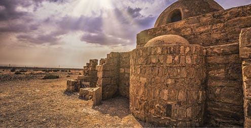 Quseir Amra - September 30, 2018: Ancient castle of Quseir Amra in Jordan